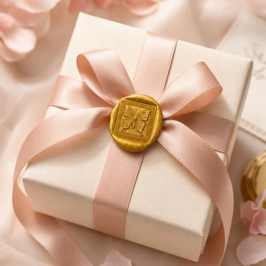 Raised 3D butterfly wax seal with delicate wing details and handmade texture