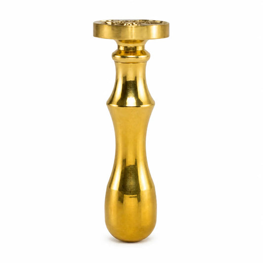 Solid brass wax seal stamp handle with natural brass finish for wax seal stamp heads