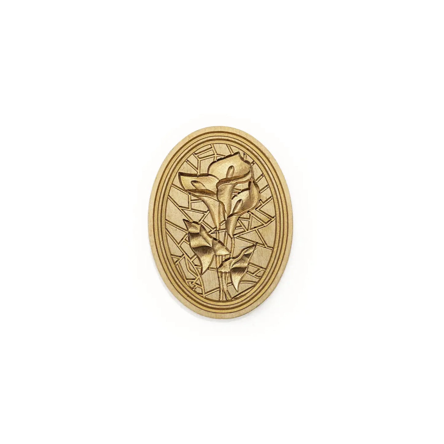 Elegant Floral Oval Wax Seal Stamp Head