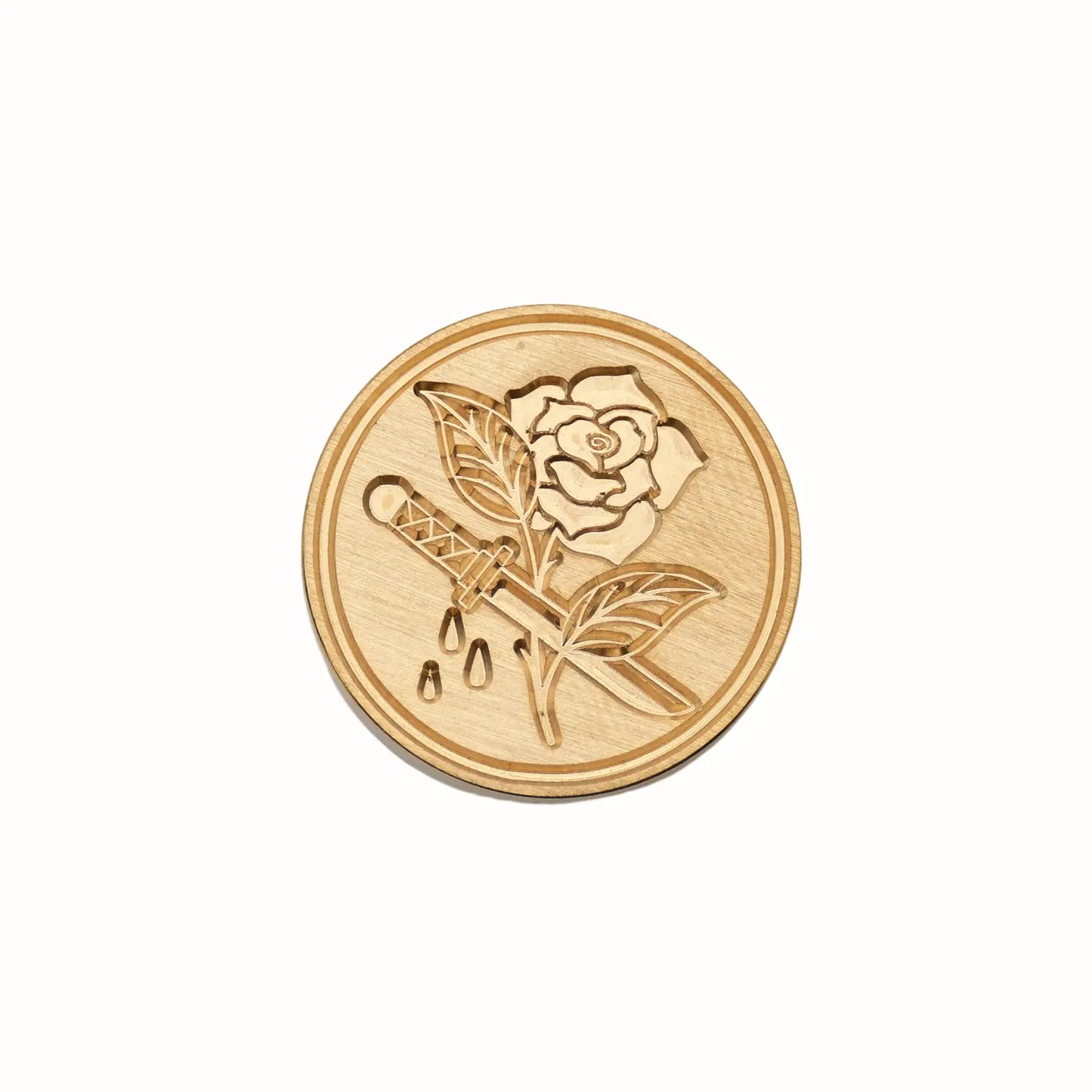 Rose & Dagger Wax Seal Stamp Head