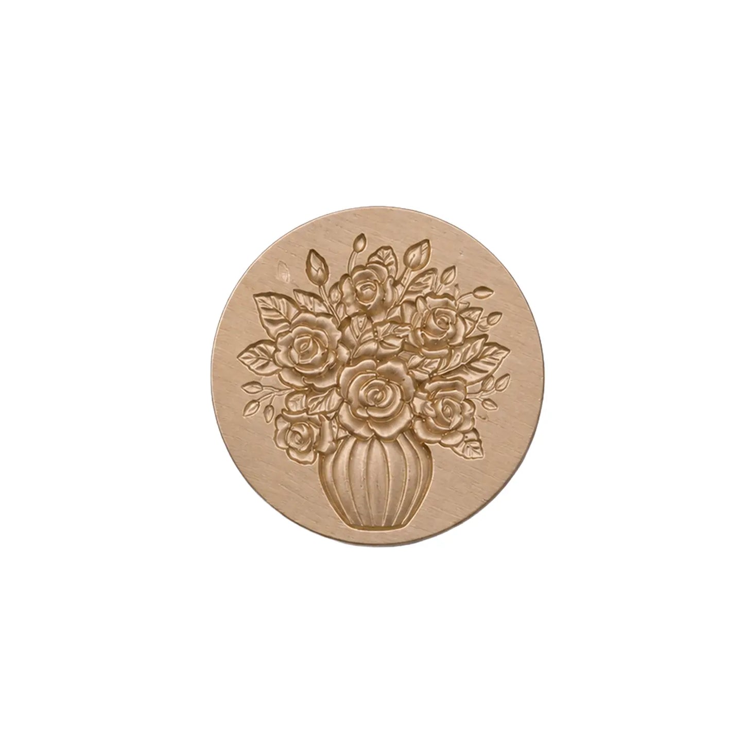 Rose Bouquet in Vase Wax Seal Stamp Head