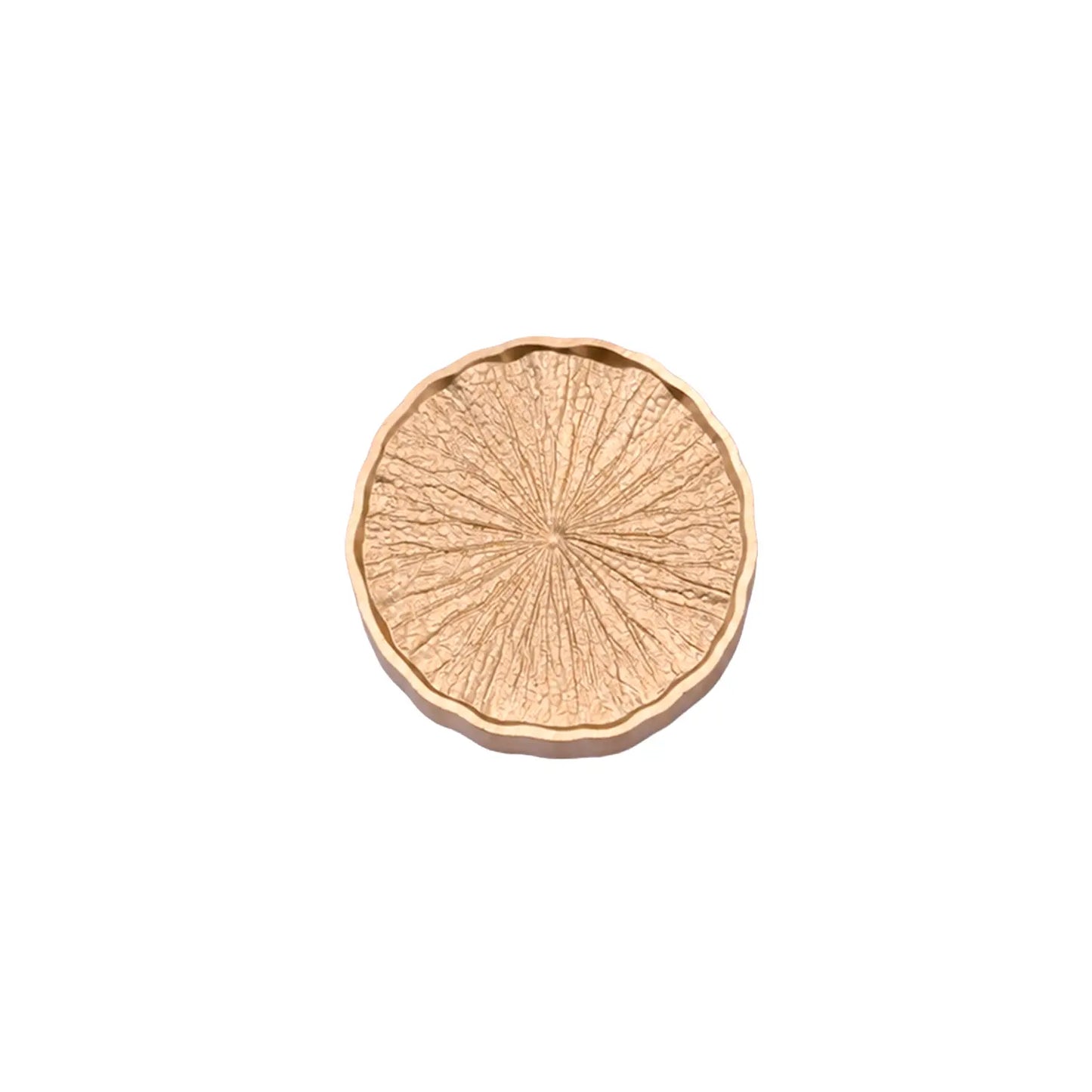 round botanical leaf vein texture brass wax seal stamp head