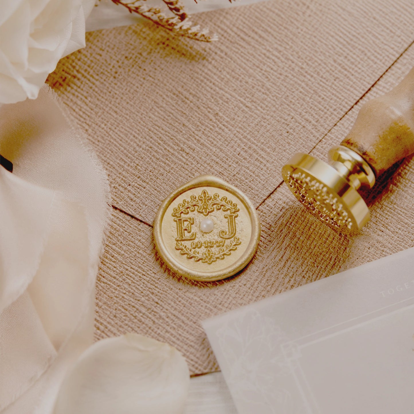 Custom Pearl Wax Seal Stickers · Peel & Stick