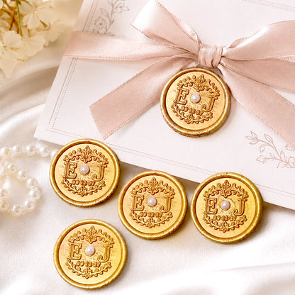 Custom Pearl Wax Seal Stickers · Peel & Stick