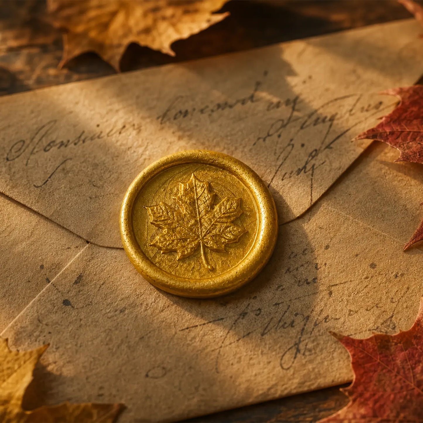 Maple leaf wax seals available in multiple colors and bulk quantities for events