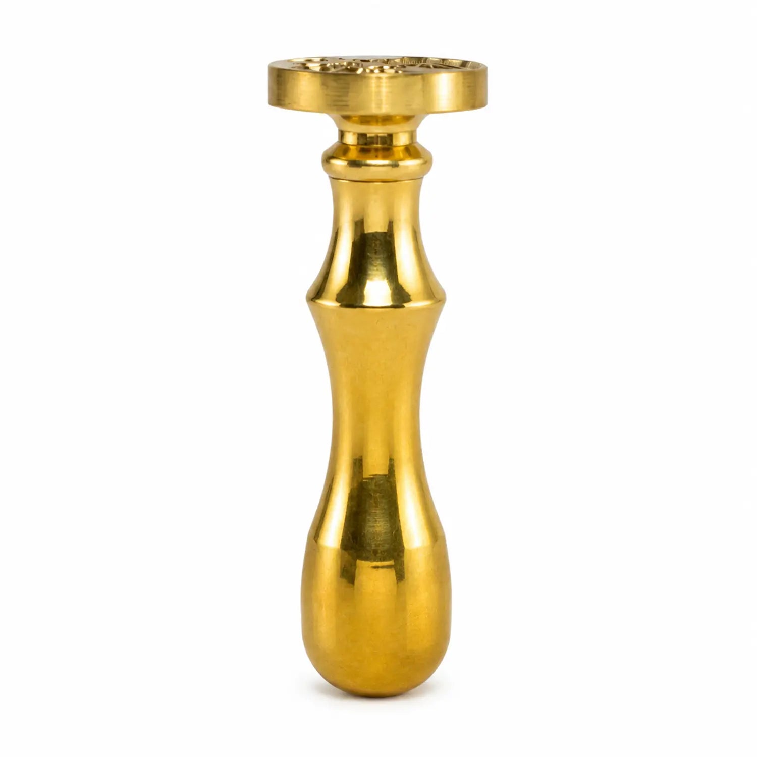 Solid brass wax seal stamp handle with natural brass finish for wax seal stamp heads
