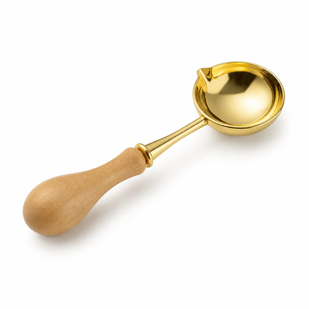 Sealing wax spoon with stainless steel bowl and heat-resistant beechwood handle