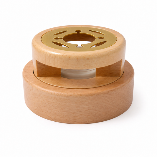 Sealing wax warmer with heat-resistant base and metal spoon cradle for wax seal making