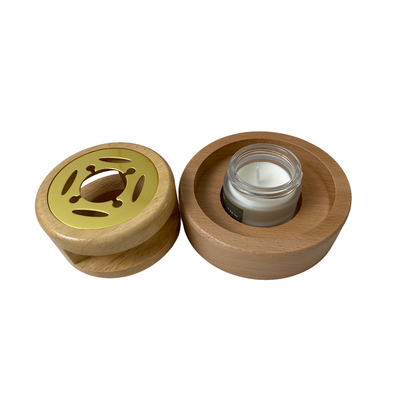 Wax seal warmer with centered tea light candle slot for stable and even heating