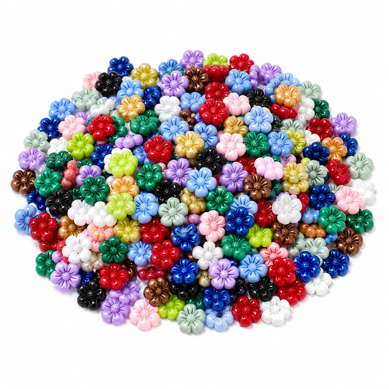 Assorted flower-shaped sealing wax beads in mixed colors for invitations and seals