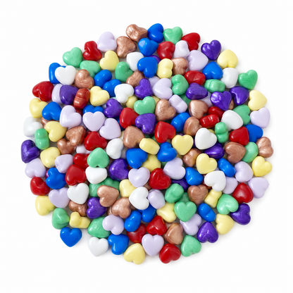 Assorted heart-shaped sealing wax beads in mixed colors for craft projects