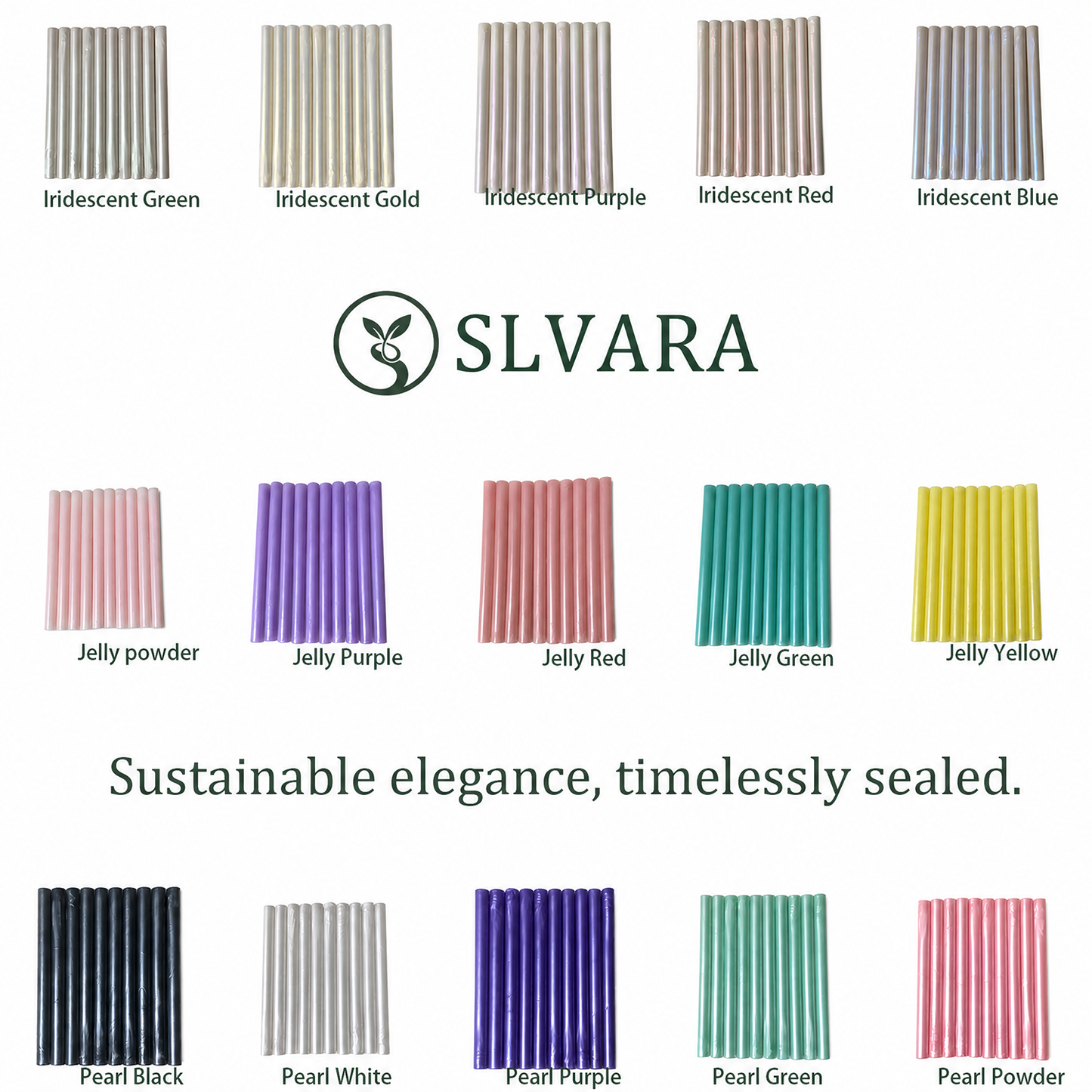 Bold and bright sealing wax sticks color chart with jelly iridescent and pearl finishes
