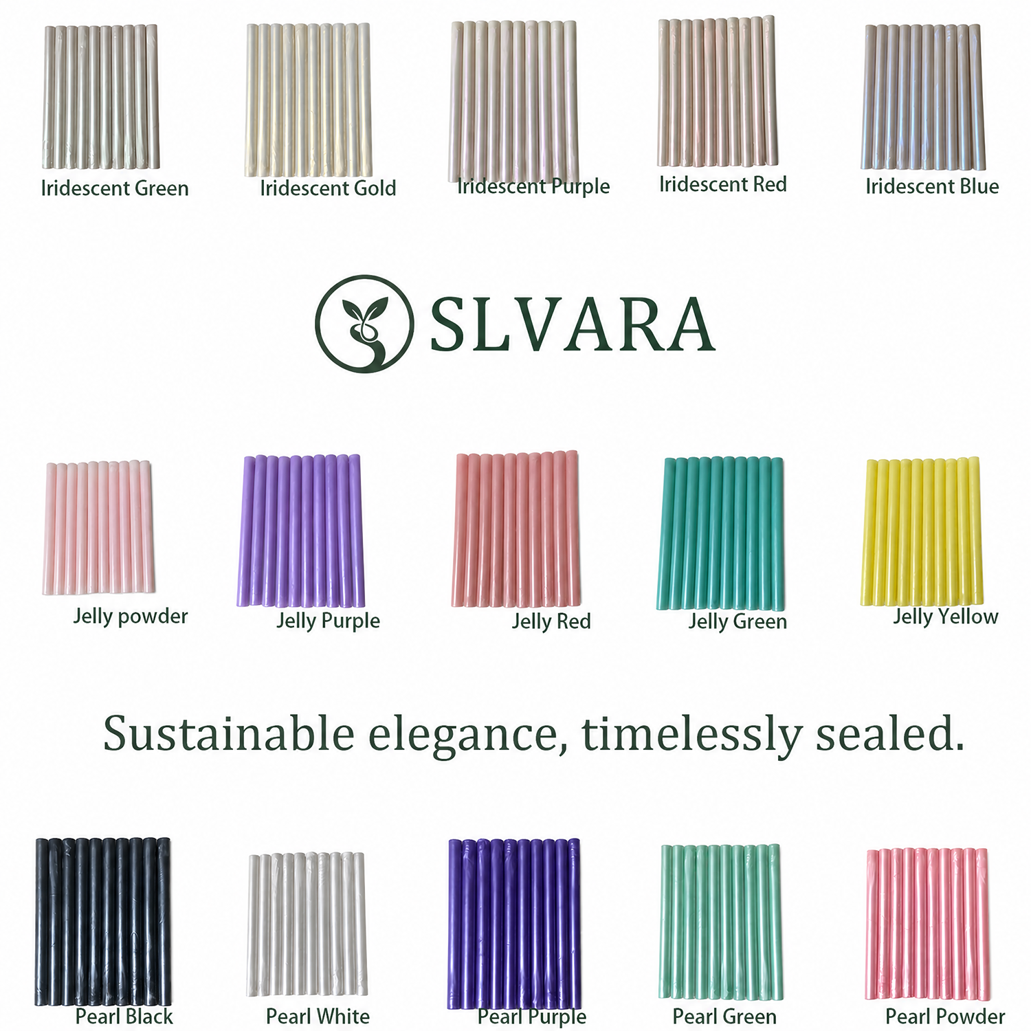 Bold and bright sealing wax sticks color chart with jelly iridescent and pearl finishes