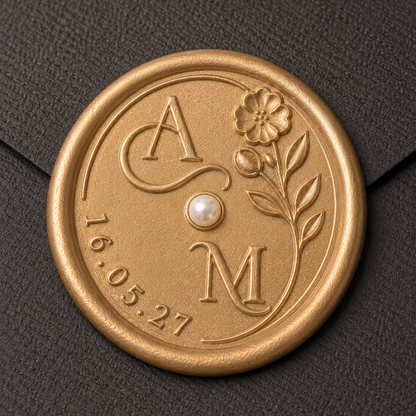 custom pearl wax seal stickers