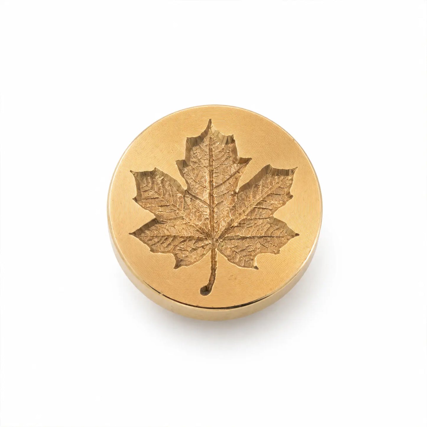 detailed engraved maple leaf wax seal stamp brass craftsmanship
