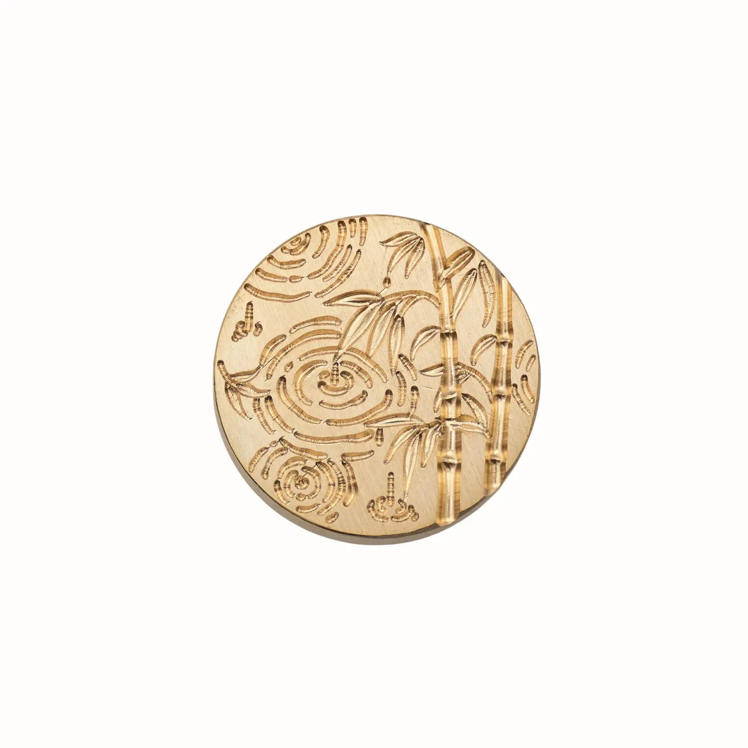 bamboo and water ripple brass wax seal stamp head nature design