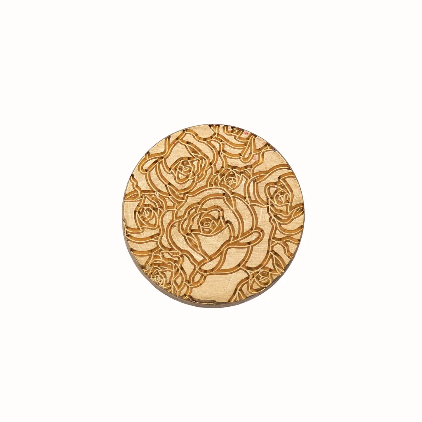 rose garden pattern brass wax seal stamp head round floral design