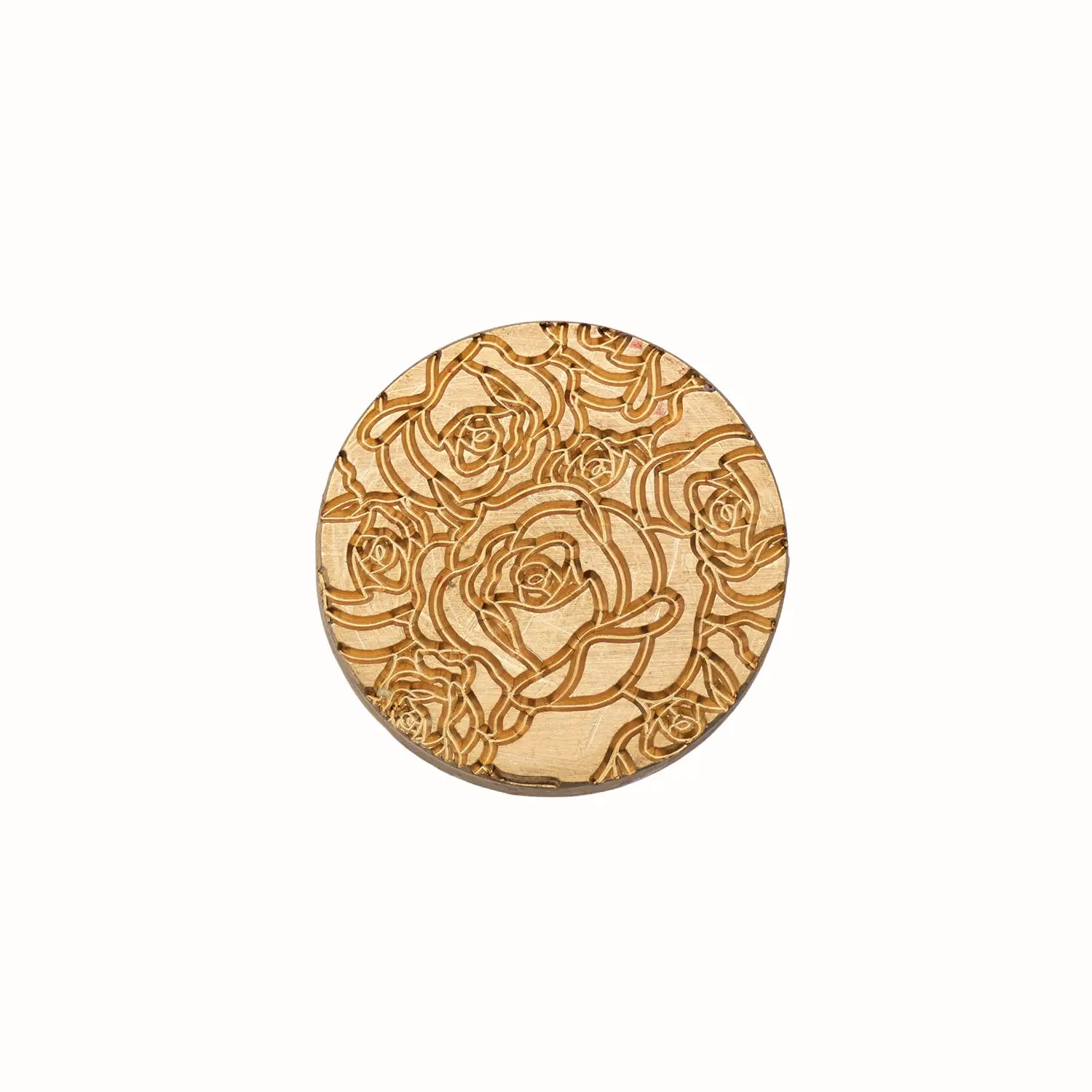 rose garden pattern brass wax seal stamp head round floral design