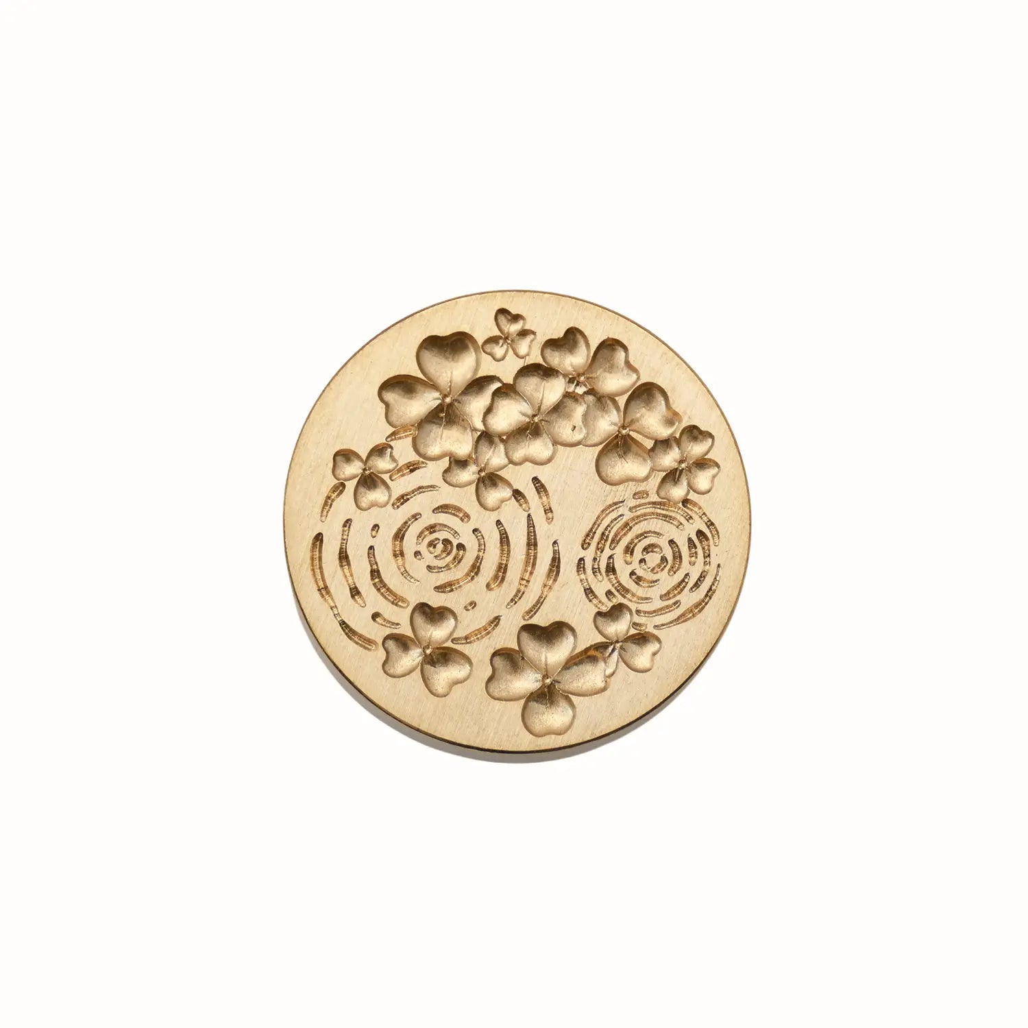 four petal blossom and water ripple brass wax seal stamp head