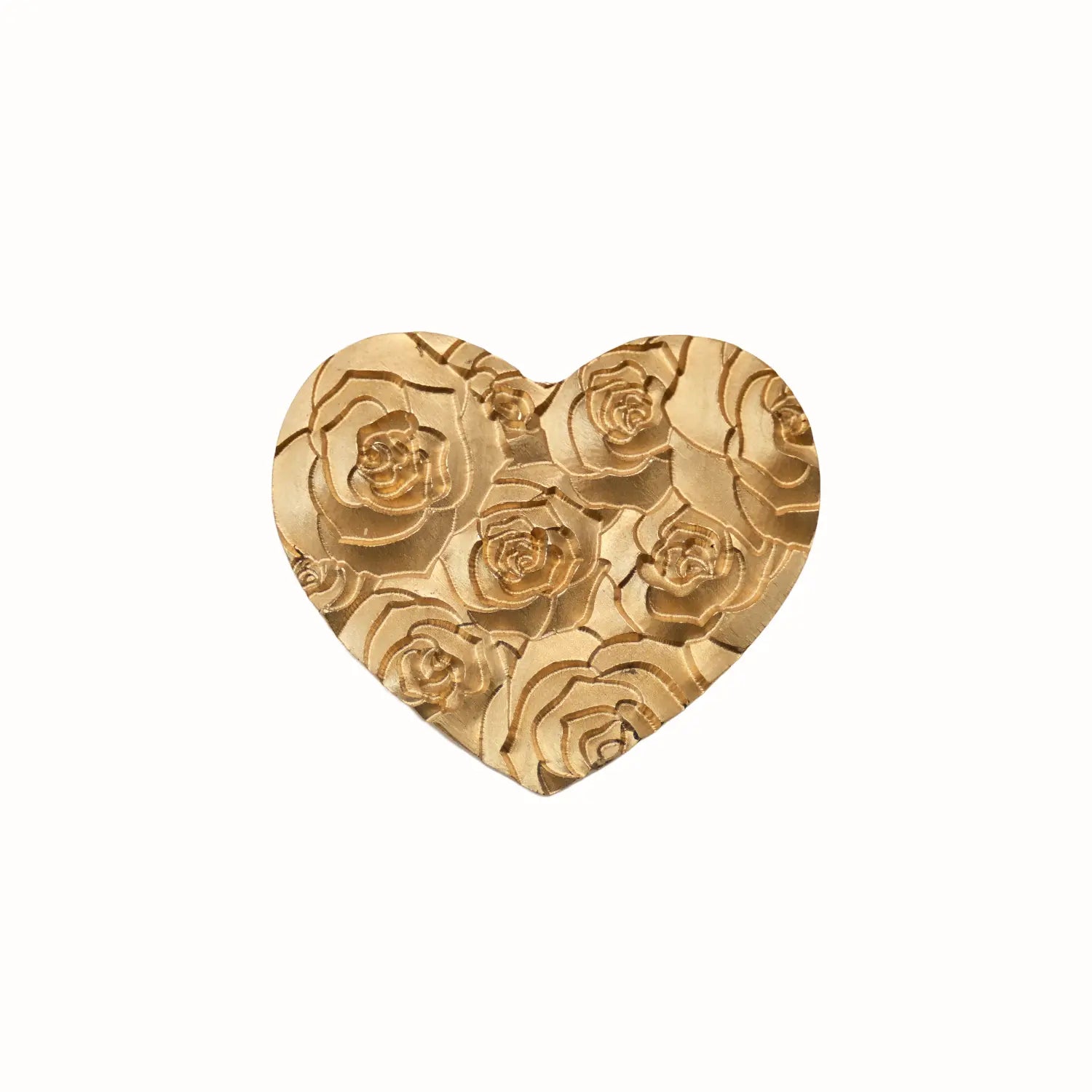 heart shaped rose pattern brass wax seal stamp head romantic floral design