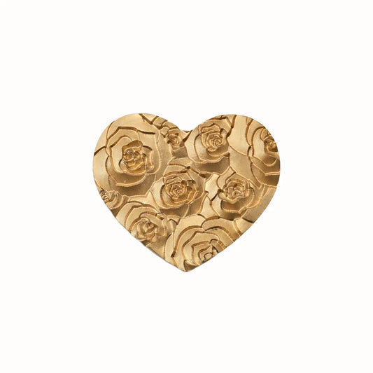 heart shaped rose pattern brass wax seal stamp head romantic floral design