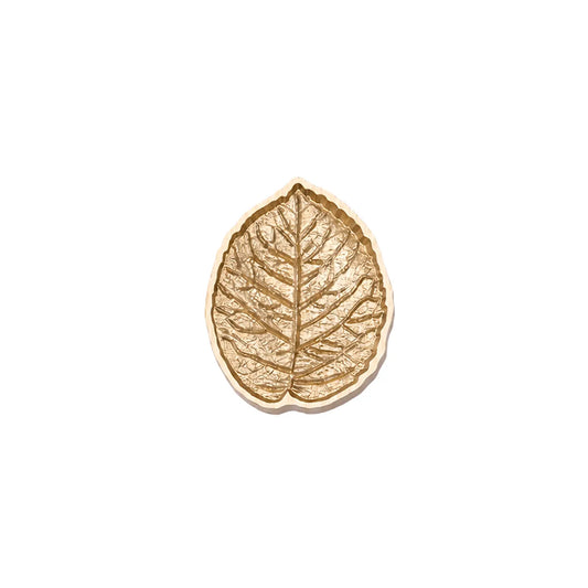 botanical leaf brass wax seal stamp head with detailed vein texture