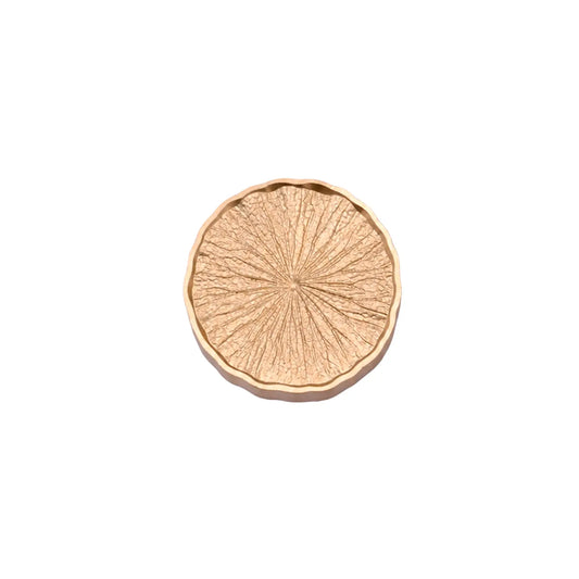 round botanical leaf vein texture brass wax seal stamp head