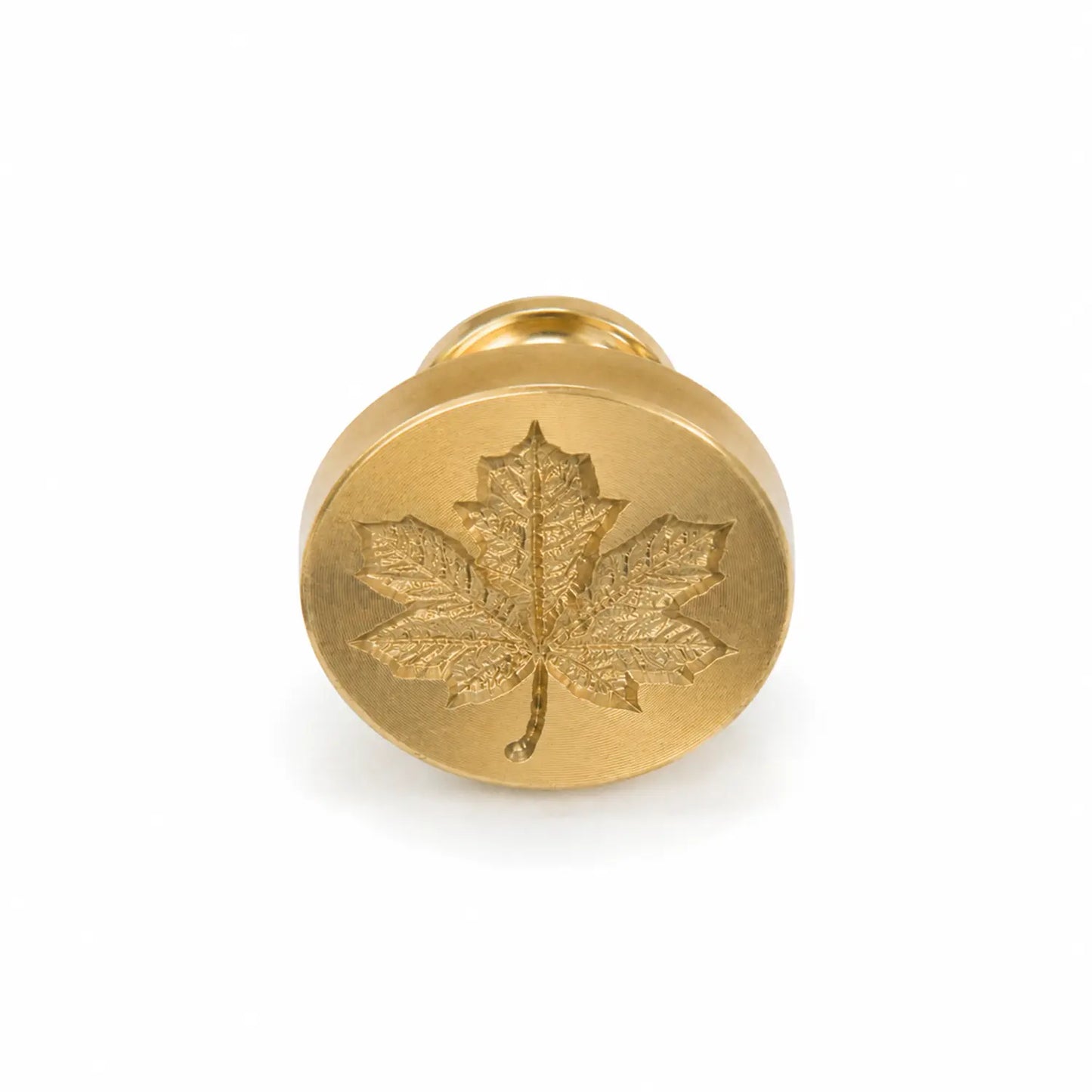 maple leaf brass wax seal stamp head with engraved leaf design