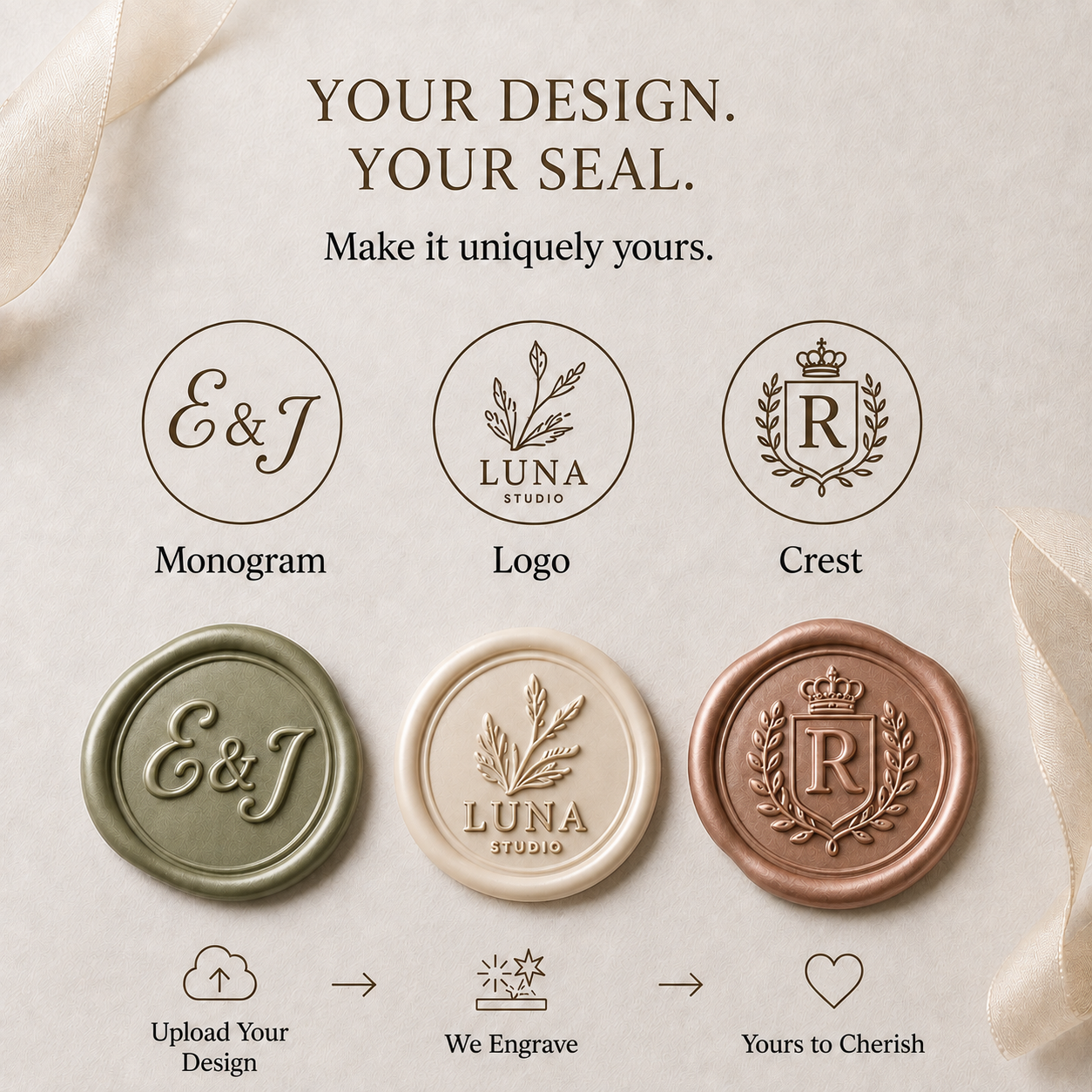 Custom Wax Seal Stamp Starter Kit